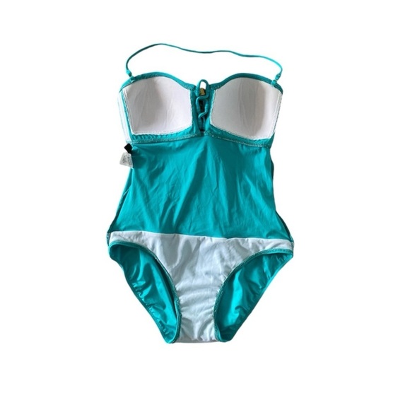 NWT! LAUREN RALPH LAUREN One Piece Ruched Bandeau w/ removable halter strap, 6 - Picture 6 of 7